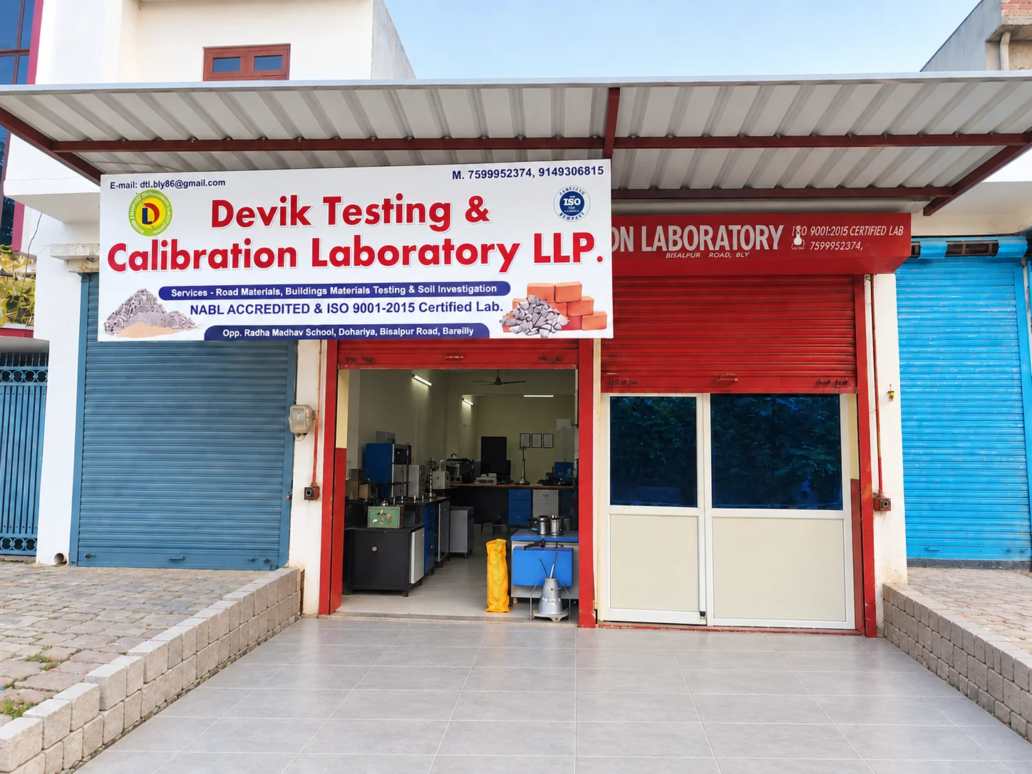 Front entrance of Devik Testing & Calibration Laboratory LLP in Bareilly